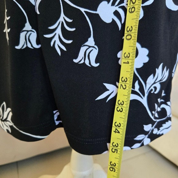 Vtg y2k Charlotte Russe Black White Floral Dress Sleeveless Babydoll Stretchy - Picture 7 of 10